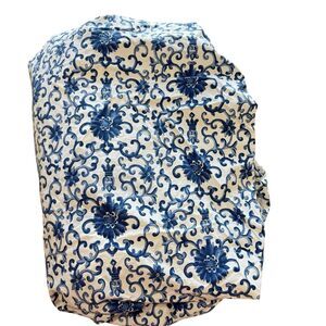 Ralph Lauren Queen Fitted Sheet Tamarind Chinoiserie Blue Porcelain Rosette EUC